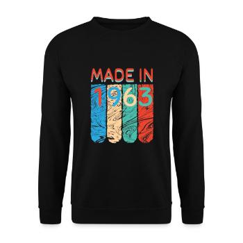 Made in 1963 - Unisex Pullover - Schwarz - Vorne - Alina (178cm) & Michal (187cm)