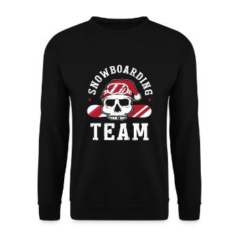 Snowboarding team logo with skull - Unisex Sweatshirt - black - Front - Alina (178cm) & Michal (187cm)