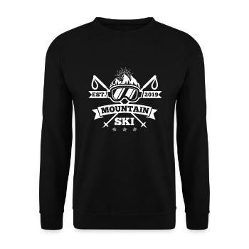 Ski Team Logo Est. 2019 - Unisex Pullover - Schwarz - Vorne - Alina (178cm) & Michal (187cm)