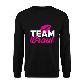 Team Braut - Unisex Pullover - Schwarz - Vorne - Alina (178cm) & Michal (187cm)