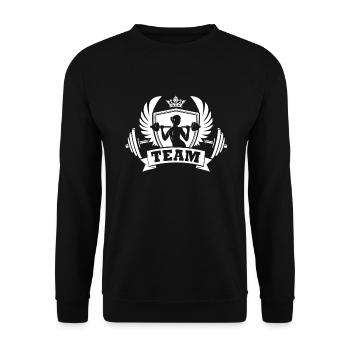 Entraînement physique de musculation féminin - Sweat-shirt Unisexe - noir - Devant - Alina (178cm) & Michal (187cm)