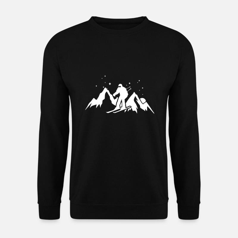Skiing skiing mountains - Unisex Sweatshirt - black