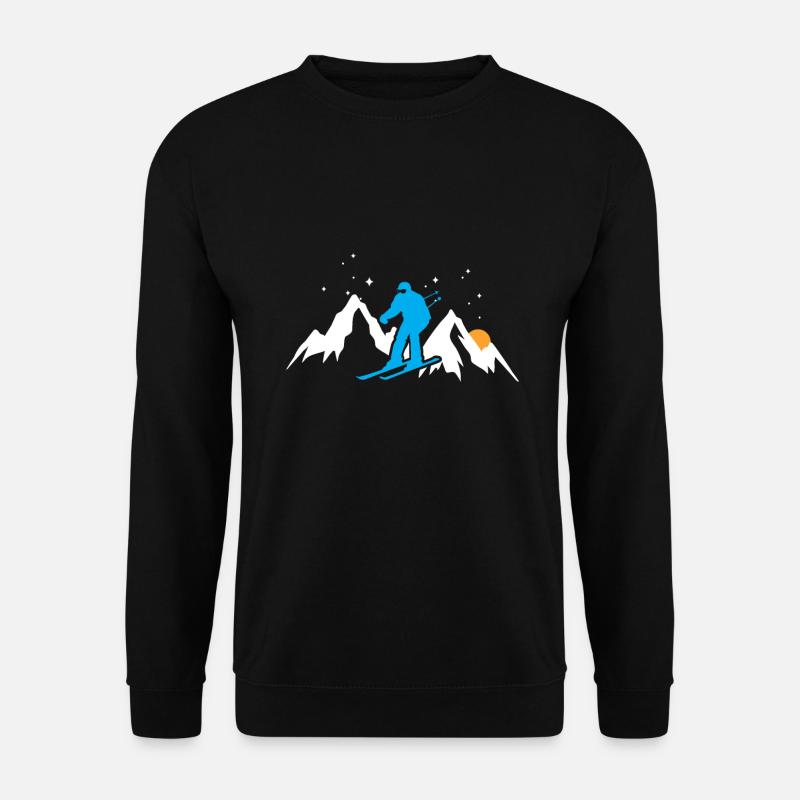 Ski Fahren Skiing Berge - Unisex Pullover - Schwarz