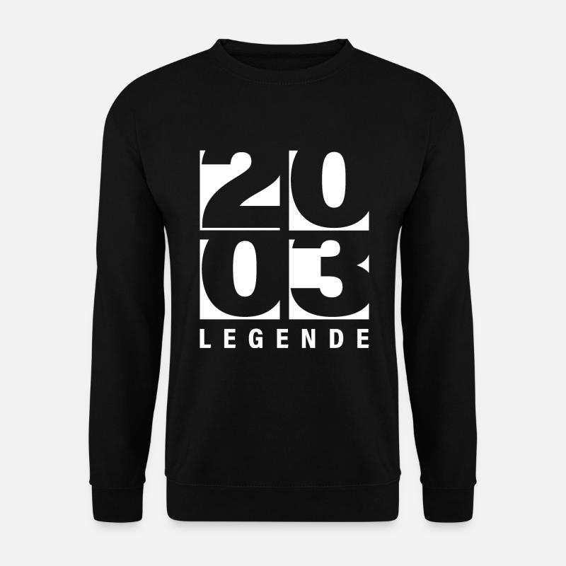2003 Legende 18 Jahre Geburtstag Geschenk - Unisex Pullover - Schwarz