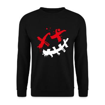 Smilie Techwear Style - Unisex Sweatshirt - black - Front - Alina (178cm) & Michal (187cm)