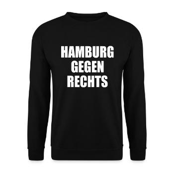 hamburg gegen rechts - Unisex Pullover - Schwarz - Vorne - Alina (178cm) & Michal (187cm)