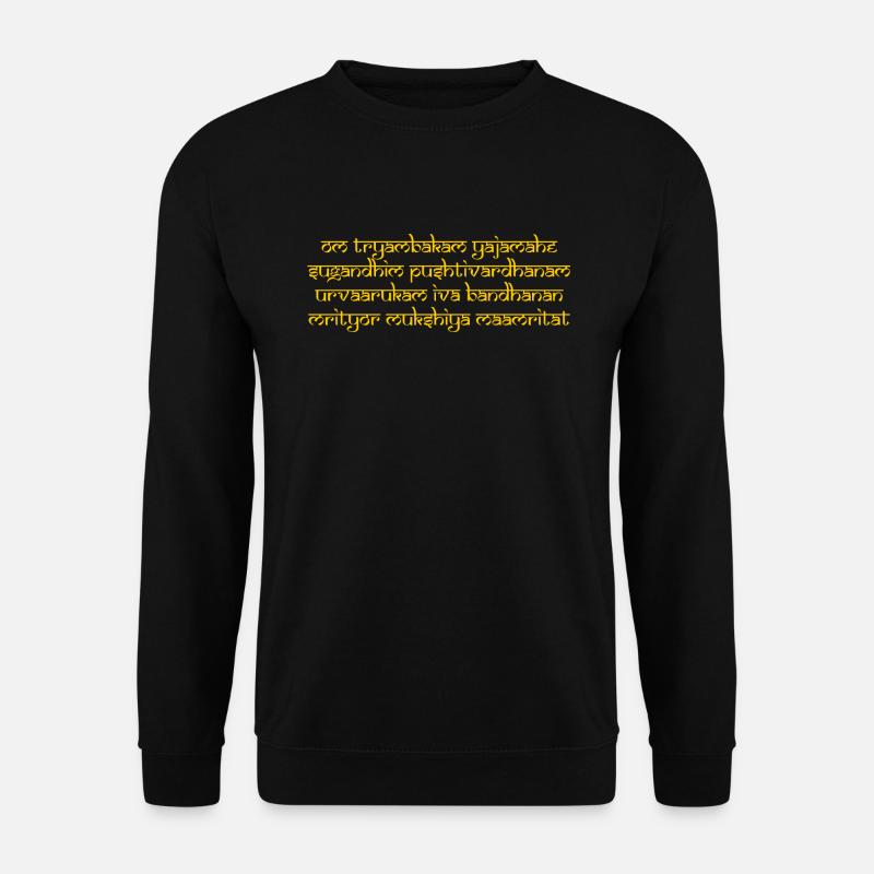 Om tryambakam Mantra yellow - Unisex Pullover - Schwarz