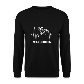 Mallorca malle pulsation cardiaque amour - Sweat-shirt Unisexe - noir - Devant - Alina (178cm) & Michal (187cm)
