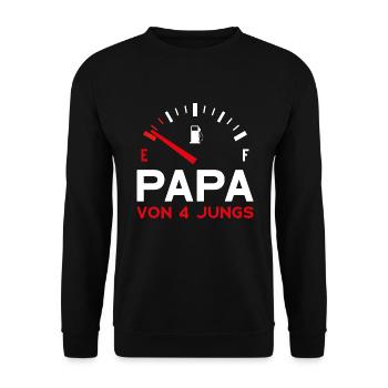VATER VIER SÖHNE PAPA VON 4 JUNGS VATERTAG - Unisex Pullover - Schwarz - Vorne - Alina (178cm) & Michal (187cm)