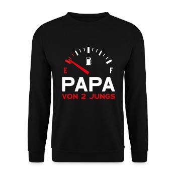 VATER ZWEI SÖHNE PAPA VON 2 JUNGS VATERTAG - Unisex Pullover - Schwarz - Vorne - Alina (178cm) & Michal (187cm)