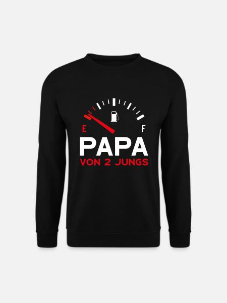 VATER ZWEI SÖHNE PAPA VON 2 JUNGS VATERTAG - Unisex Pullover - Schwarz