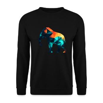 Éléphant géométrique - Sweat-shirt Unisexe - noir - Devant - Alina (178cm) & Michal (187cm)