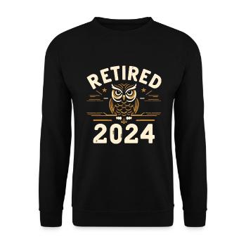 Retraité 2024 Owl Wise Living After Work - Sweat-shirt Unisexe - noir - Devant - Alina (178cm) & Michal (187cm)