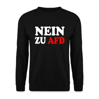 Nein zu afd - Unisex Pullover - Schwarz - Vorne - Alina (178cm) & Michal (187cm)