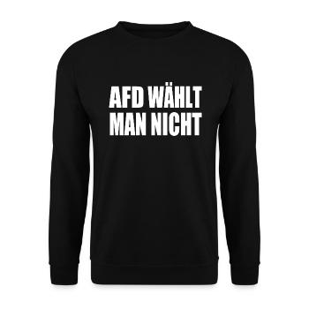 afd wählt man nicht - Unisex Pullover - Schwarz - Vorne - Alina (178cm) & Michal (187cm)