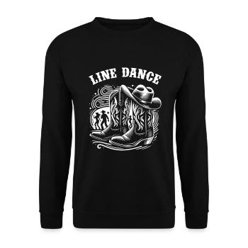 Line Dancing Country Dance - Line Dance Tanzen - Unisex Sweatshirt - black - Front - Alina (178cm) & Michal (187cm)
