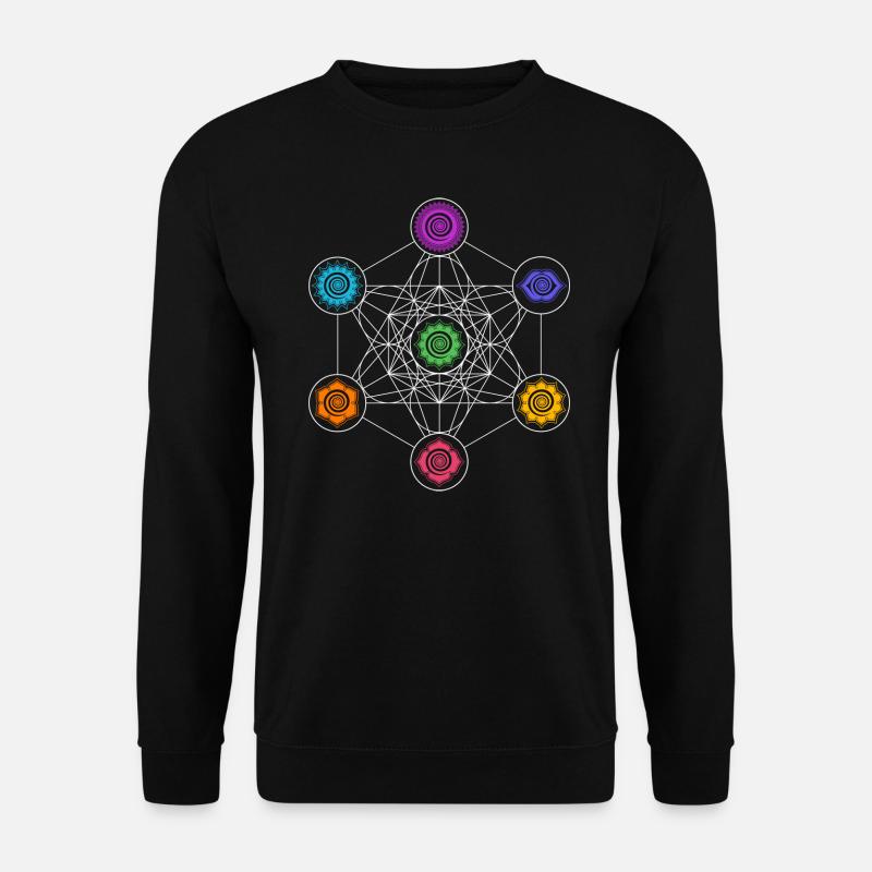 Metatrons Cube, Chakras, Cosmic Energy Centers - Sweat-shirt Unisexe - noir