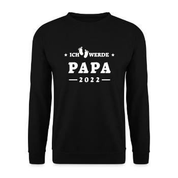 Ich werde Papa 2022 - Unisex Pullover - Schwarz - Vorne - Alina (178cm) & Michal (187cm)
