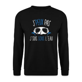 J'peux pas j'ai Apnée Sous l'Eau - Sweat-shirt Unisexe - noir - Devant - Alina (178cm) & Michal (187cm)