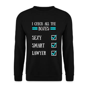 Law lawyer student court right gift - Unisex Sweatshirt - black - Front - Alina (178cm) & Michal (187cm)