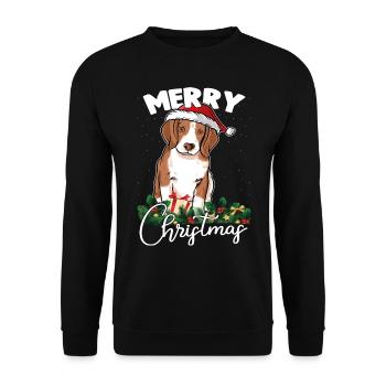 Merry Christmas Beagle L'amour Du Chien Cadeau - Sweat-shirt Unisexe - noir - Devant - Alina (178cm) & Michal (187cm)