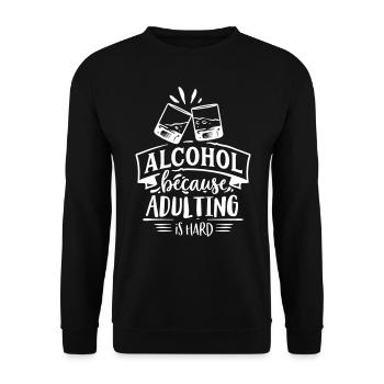 ALCOHOL PARTY GRILL GRILL CELEBRATION DRINK MOTIFS - Unisex Sweatshirt - black - Front - Alina (178cm) & Michal (187cm)