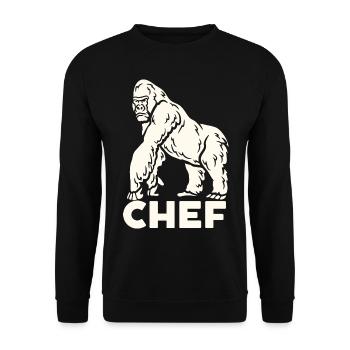 Gorille le Chef - Sweat-shirt Unisexe - noir - Devant - Alina (178cm) & Michal (187cm)