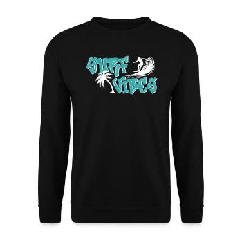 Surf Vibes - Men / Boys - Unisex Sweatshirt - black - Front - Alina (178cm) & Michal (187cm)