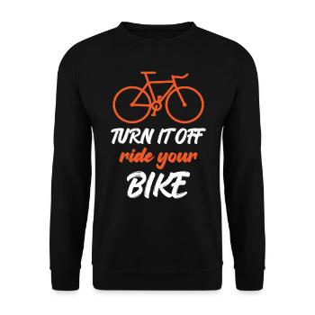 Turn It Off Ride Your Bike - Unisex Pullover - Schwarz - Vorne - Alina (178cm) & Michal (187cm)