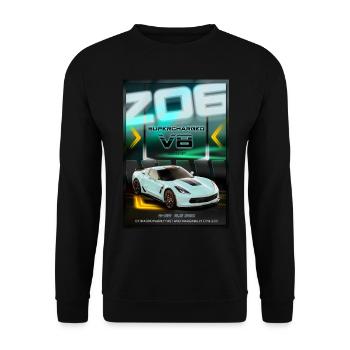 Z06 Sportwagen - Unisex Pullover - Schwarz - Vorne - Alina (178cm) & Michal (187cm)