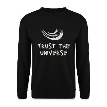 Trust the Universe - Unisex Sweatshirt - black - Front - Alina (178cm) & Michal (187cm)