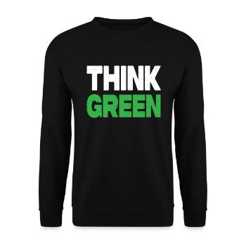 Think Green - Unisex Pullover - Schwarz - Vorne - Alina (178cm) & Michal (187cm)