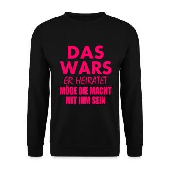 Das wars er heiratet - Unisex Pullover - Schwarz - Vorne - Alina (178cm) & Michal (187cm)