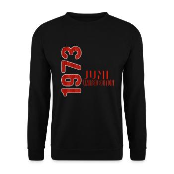 Juin 1973 édition limitée millésime année de naissance - Sweat-shirt Unisexe - noir - Devant - Alina (178cm) & Michal (187cm)