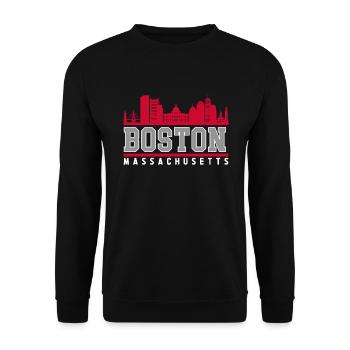 Boston Massachusetts Skyline - Unisex Sweatshirt - black - Front - Alina (178cm) & Michal (187cm)