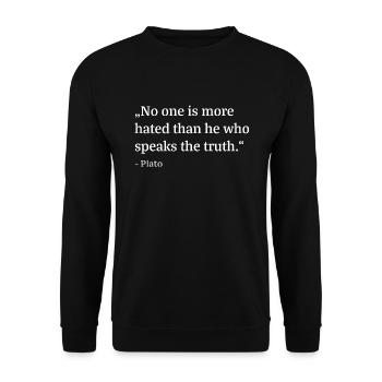Plato Latin philosophy stoicism intelligence - Unisex Sweatshirt - black - Front - Alina (178cm) & Michal (187cm)