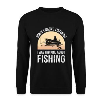 Angler Fishing Fishing Fishing Boat Gift - Unisex Sweatshirt - black - Front - Alina (178cm) & Michal (187cm)
