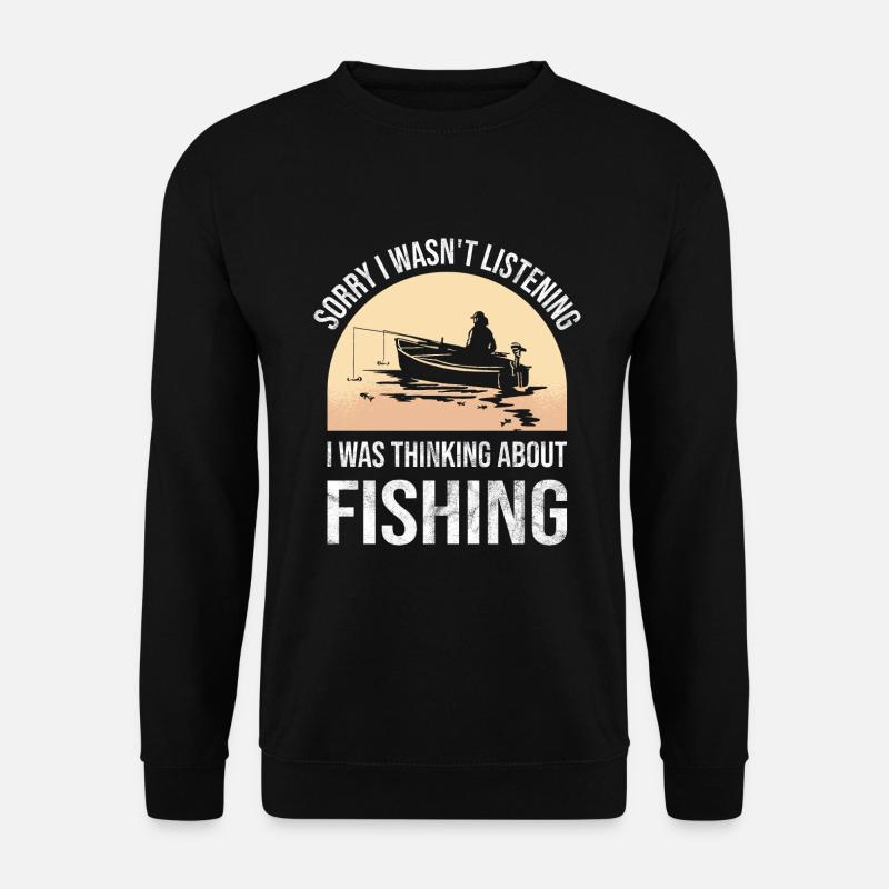 Pêcher pêche pêcher bateau cadeau - Sweat-shirt Unisexe - noir