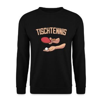 Aufschlag Tischtennisball Tischtennisspieler - Unisex Pullover - Schwarz - Vorne - Alina (178cm) & Michal (187cm)