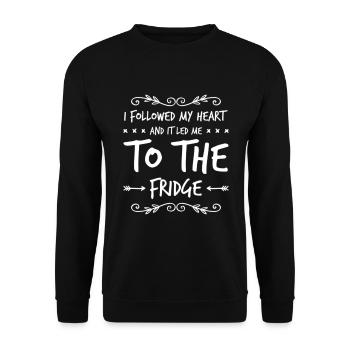 I Followed My Heart And It Led Me To The Fridge - Unisex Sweatshirt - black - Front - Alina (178cm) & Michal (187cm)