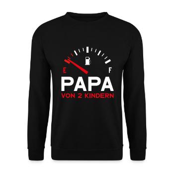 VATER ZWEI KINDER PAPA VON 2 KINDERN VATERTAG - Unisex Pullover - Schwarz - Vorne - Alina (178cm) & Michal (187cm)