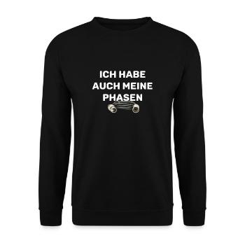 Ich habe auch meine Phasen (XLR-Kabel) - Unisex Pullover - Schwarz - Vorne - Alina (178cm) & Michal (187cm)