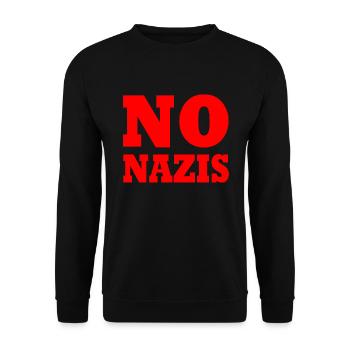 No nazis - Unisex Sweatshirt - black - Front - Alina (178cm) & Michal (187cm)
