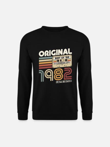1982 Jahrgang geboren Vintage Geburtstag Retro - Unisex Pullover - Schwarz
