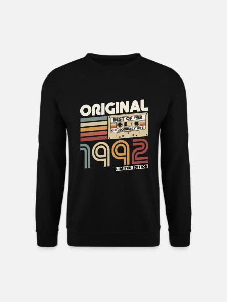 1992 Jahrgang geboren Vintage Geburtstag Retro - Unisex Pullover - Schwarz