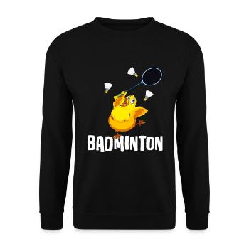 badminton badminton player badminton badminton day - Unisex Sweatshirt - black - Front - Alina (178cm) & Michal (187cm)