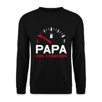 VATER DREI TÖCHTER PAPA VON 3 MÄDCHEN VATERTAG - Unisex Pullover - Schwarz - Vorne - Alina (178cm) & Michal (187cm)