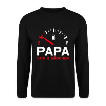 VATER ZWEI TÖCHTER PAPA VON 2 MÄDCHEN VATERTAG - Unisex Pullover - Schwarz - Vorne - Alina (178cm) & Michal (187cm)