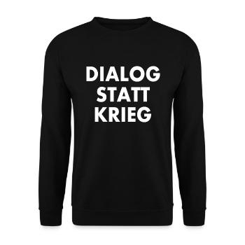 dialog statt krieg - Unisex Pullover - Schwarz - Vorne - Alina (178cm) & Michal (187cm)