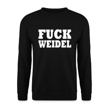 Fuck weidel - Unisex Pullover - Schwarz - Vorne - Alina (178cm) & Michal (187cm)